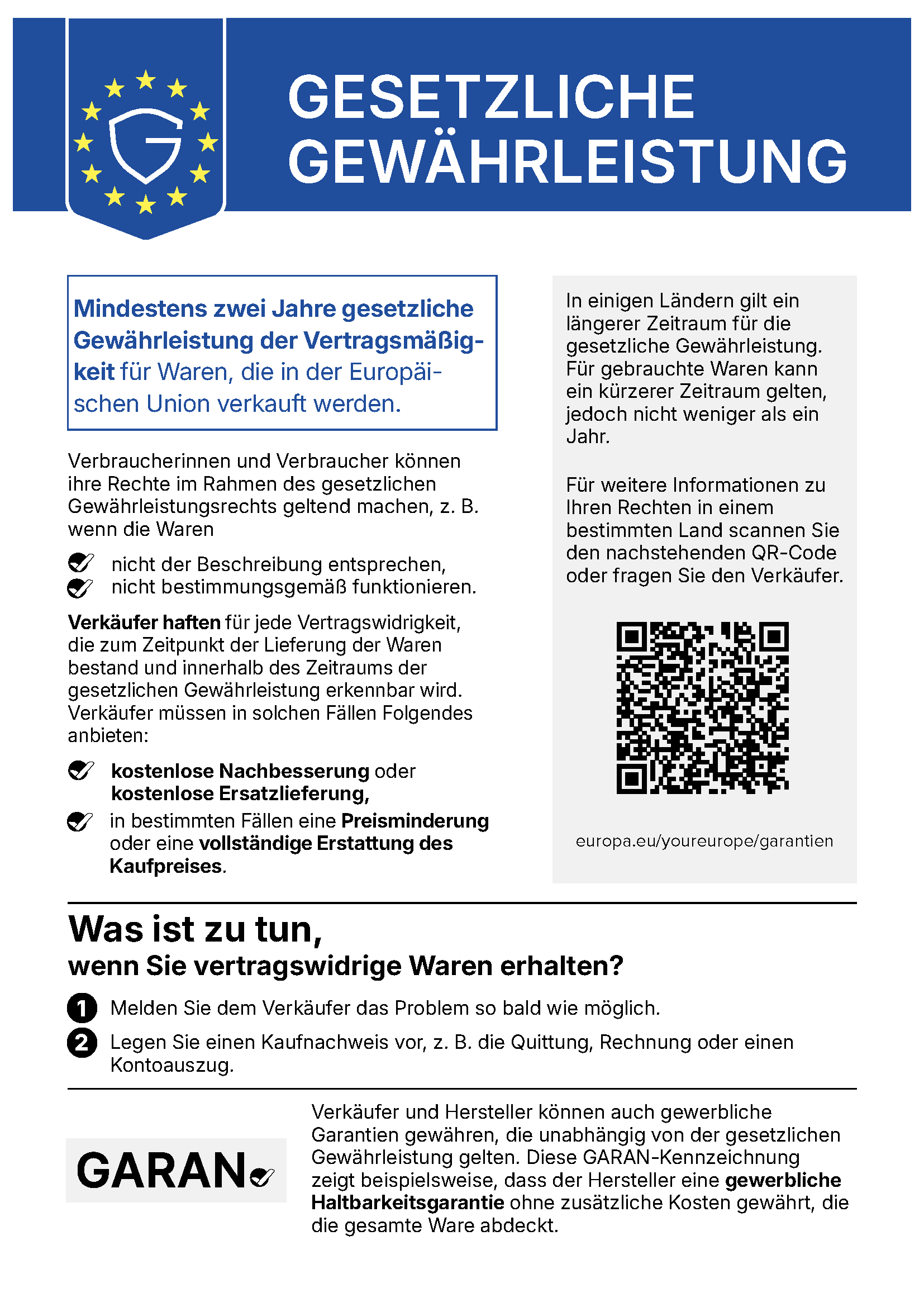 Gesetzliche Gewährleistung